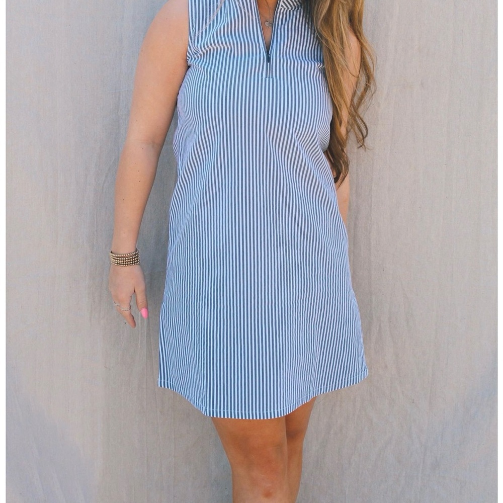 Lulu-B Blue and White Striped dress
